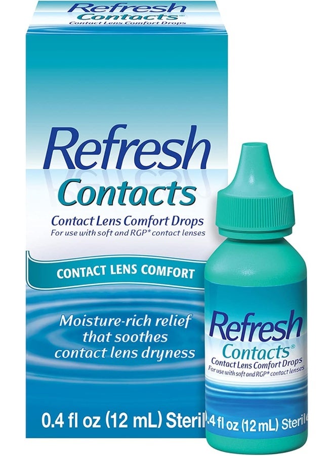 Refresh Contacts Contact Lens Comfort Drops, 0.4 Fluid Ounces (12 ml) - Image 1